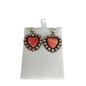 Leo Feeney Spiny Shell Oyster Heart Post Earrings OOAK Artisan Handmade